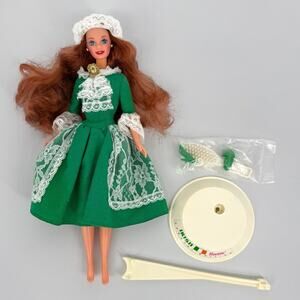 Vintage 90s Irish Barbie Dolls of The World Outfit Complete DOTW Redhead 12998